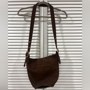 Rare Vintage 1997 Coach 4952 Chocolate Brown Nubock Leather Crossbody Pouch Bag